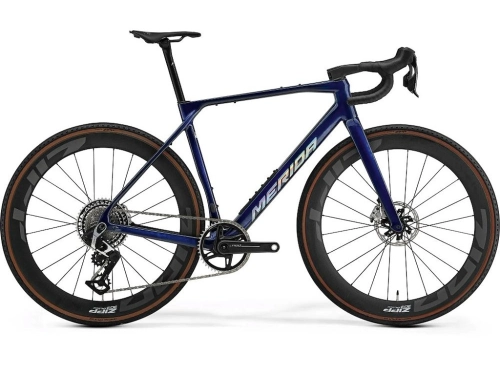 Merida Mission 10K gravelcykel transparent blue carbon/silver
